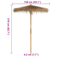 Produktbild för Tiki paraply med bananblad 150 cm bambu
