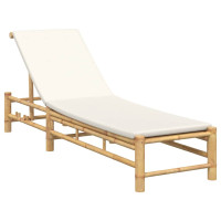 Produktbild för Solsäng med dynor 55x199x30 cm bambu