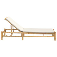 Produktbild för Solsäng med dynor 55x199x30 cm bambu