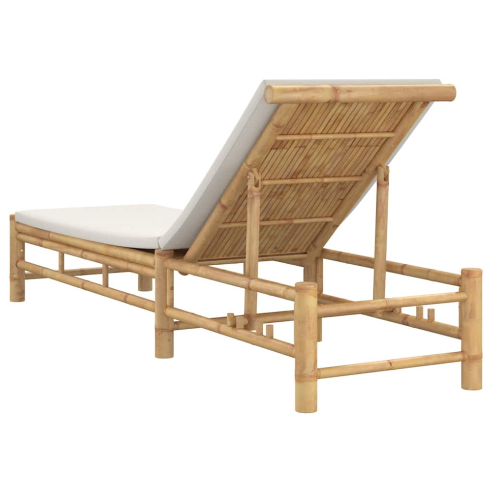 Produktbild för Solsäng med dynor 55x199x30 cm bambu