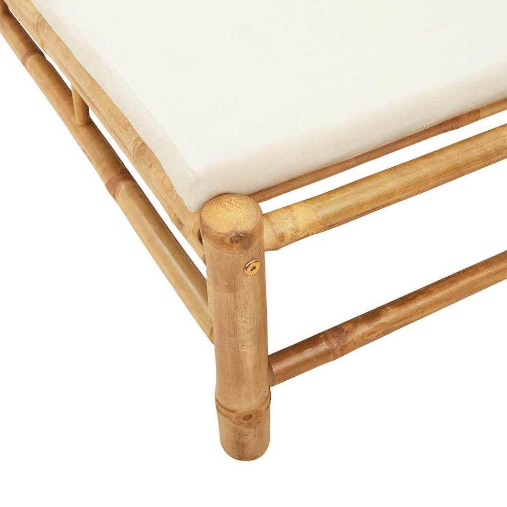 Produktbild för Solsäng med dynor 55x199x30 cm bambu