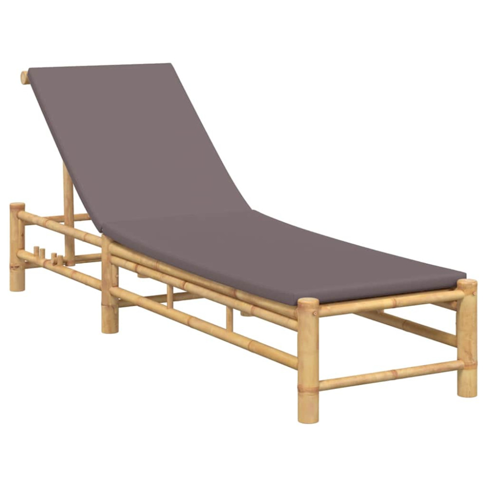 Produktbild för Solsäng med dynor 55x199x30 cm bambu