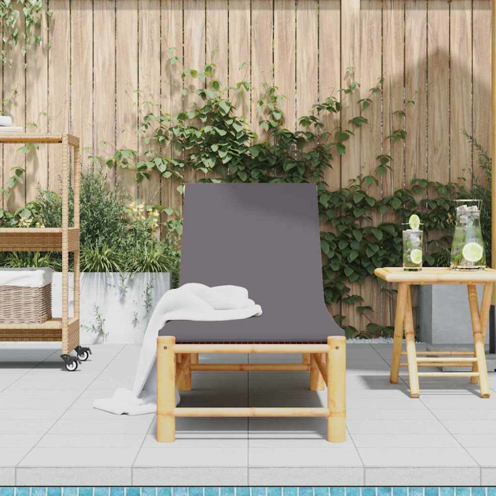 Produktbild för Solsäng med dynor 55x199x30 cm bambu