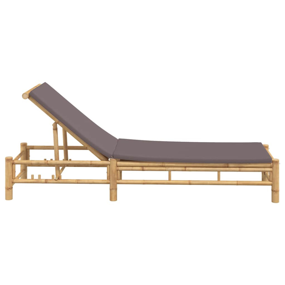 Produktbild för Solsäng med dynor 55x199x30 cm bambu