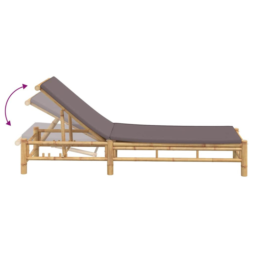 Produktbild för Solsäng med dynor 55x199x30 cm bambu