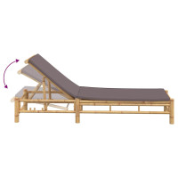 Produktbild för Solsäng med dynor 55x199x30 cm bambu