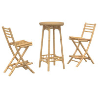 Produktbild för 3-delat utomhusbarset hopfällbar bambu