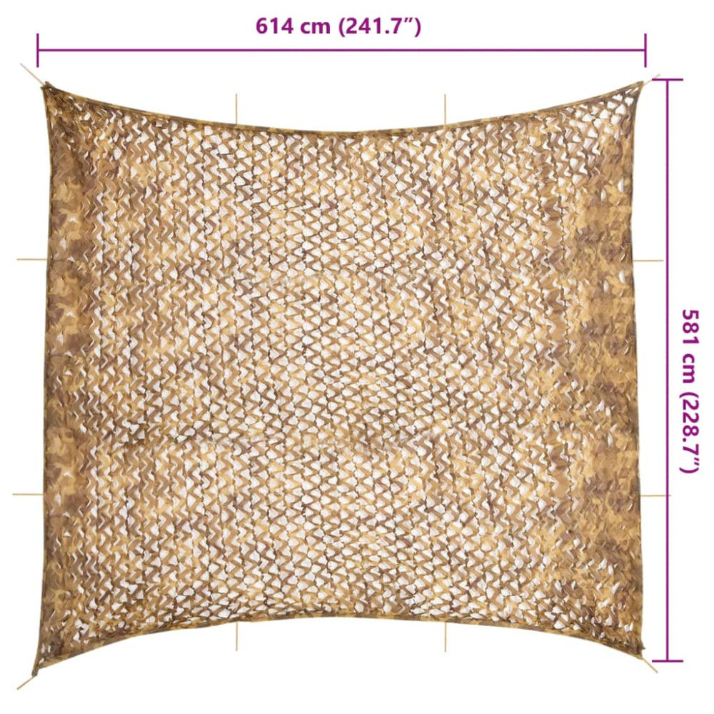 Produktbild för Camouflagenät med förvaringsväska 614x581 cm sand