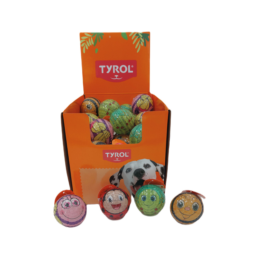 Produktbild för Hundleksak Glossy Ball Tyrol 35st i display 6 cm