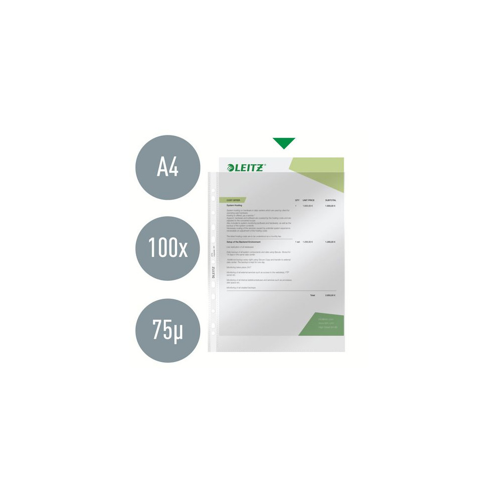 Produktbild för Plastficka LEITZ PP 0,075 A4 Box