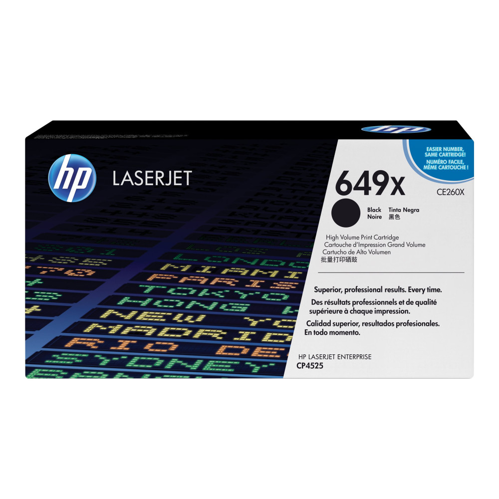 Produktbild för HP 649X - Lång livslängd - svart - original - LaserJet - tonerkassett (CE260X)