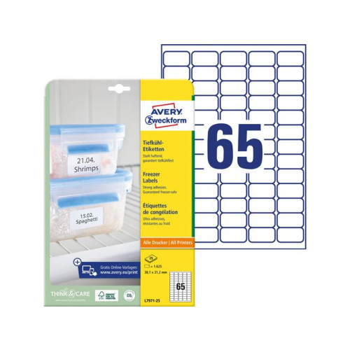 AVERY Etikett AVERY Freezer 38,1x21,2 1625/fp
