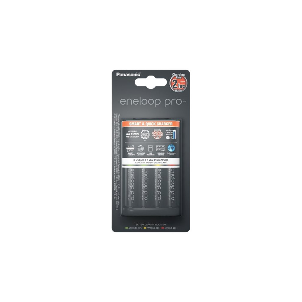 Produktbild för Panasonic eneloop pro smart & quick K-KJ55HCD40E batteriladdare - 4 x AA-typ - NiMH