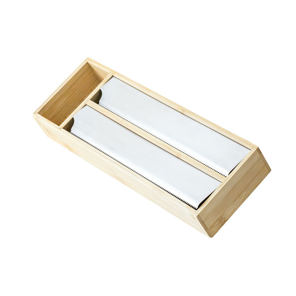 Produktbild för Olsen Home - Foil Cutter Double - Bamboo - 40 x 13.5 x 5.5 cm