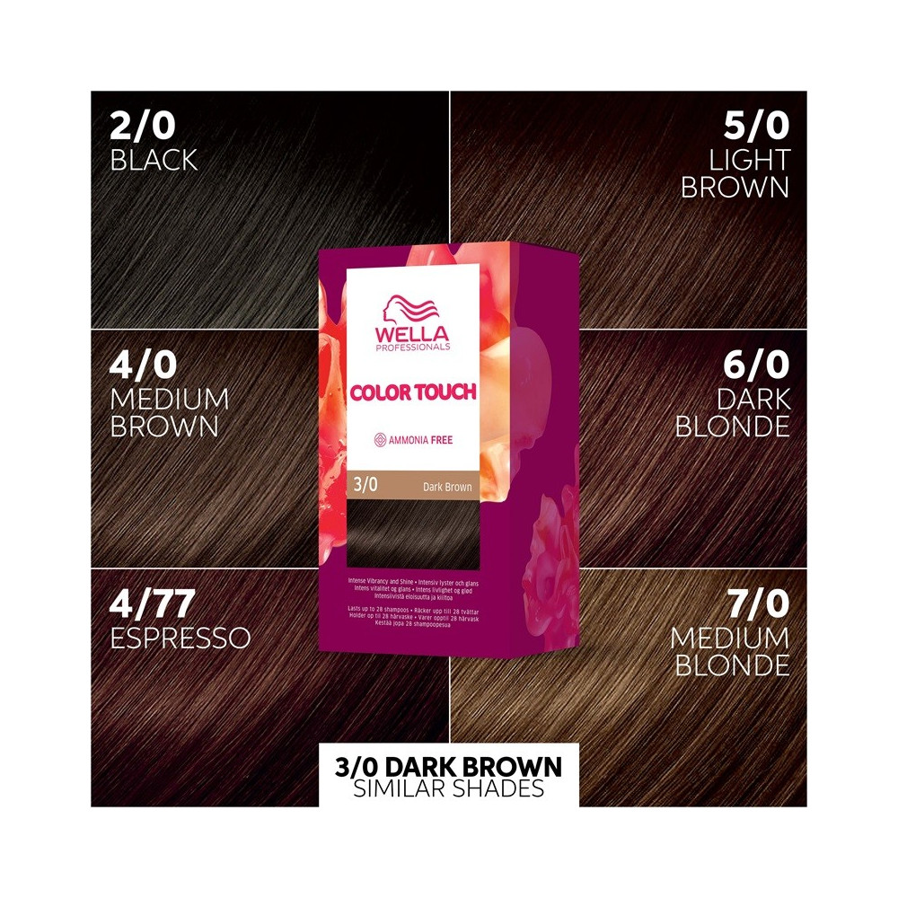 Produktbild för Wella Color Touch Pure Naturals 3/0 Dark Brown