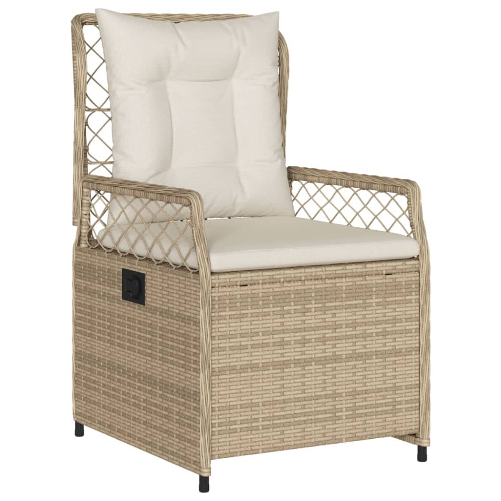 Produktbild för Matgrupp för trädgården med dynor 5 delar beige konstrotting