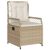 Produktbild för Matgrupp för trädgården med dynor 5 delar beige konstrotting