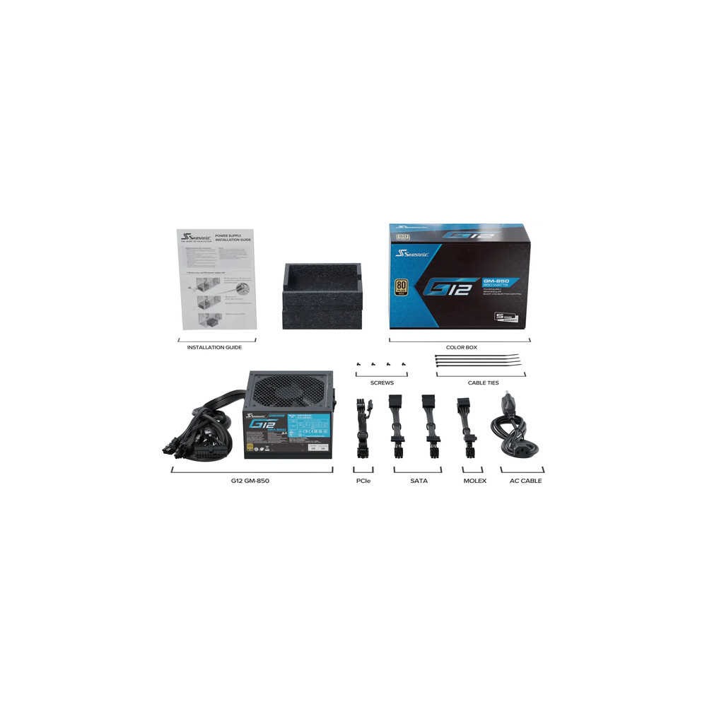 Produktbild för Seasonic G12 GM 850 850Watt 80 PLUS Gold