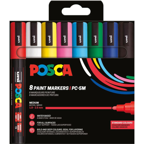 POSCA Posca Pouch Set PC-5M, 8 basfärger (401666)