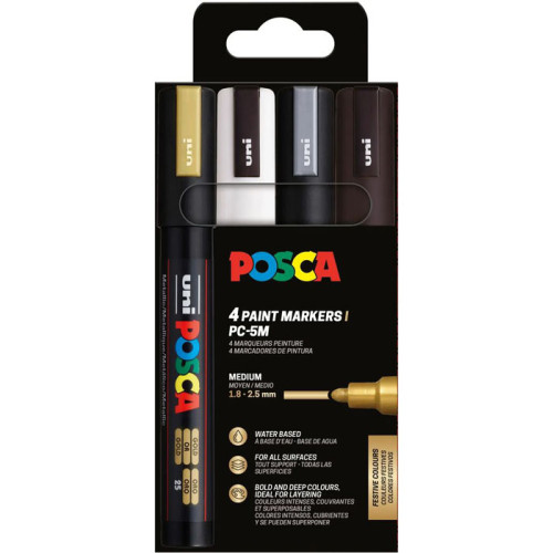 POSCA PC-5M 4 st. SVGS - Kalligrafipennor