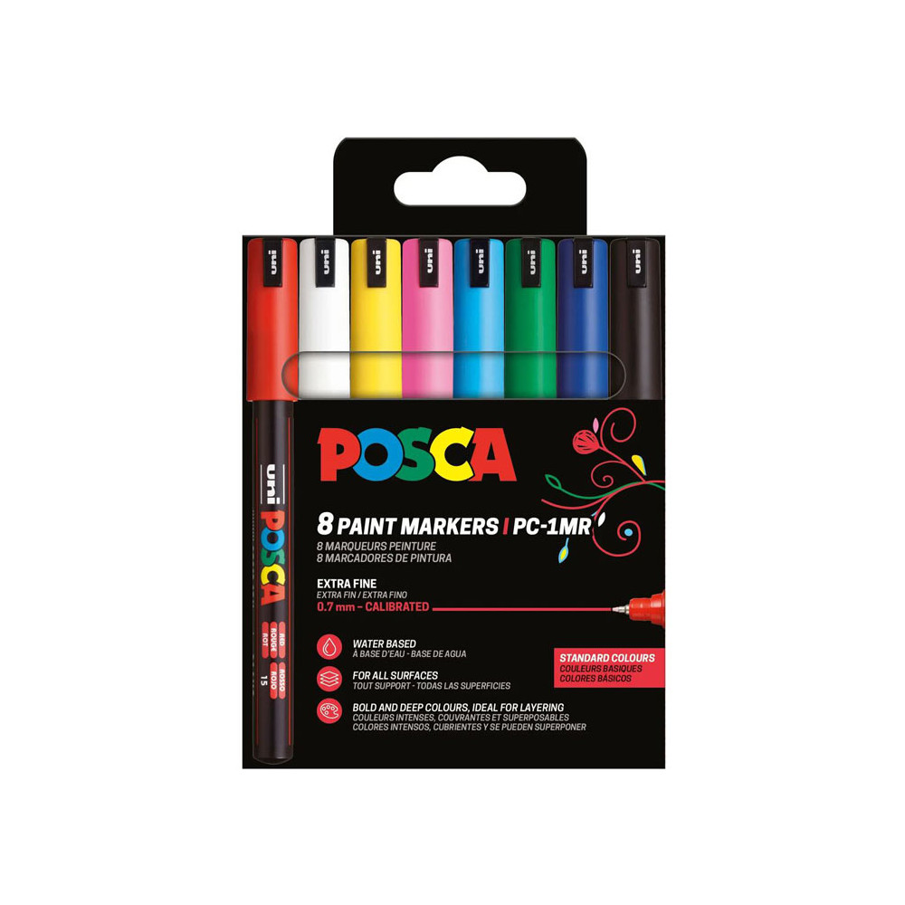 Produktbild för POSCA PC-1MR 8 st. basfärger