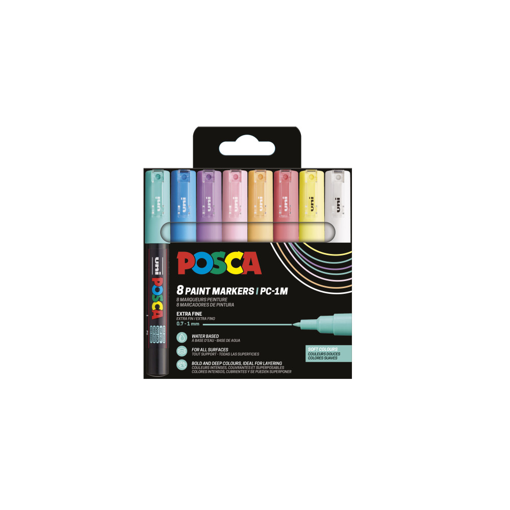 Produktbild för POSCA PC-1M 8 st. soft colors