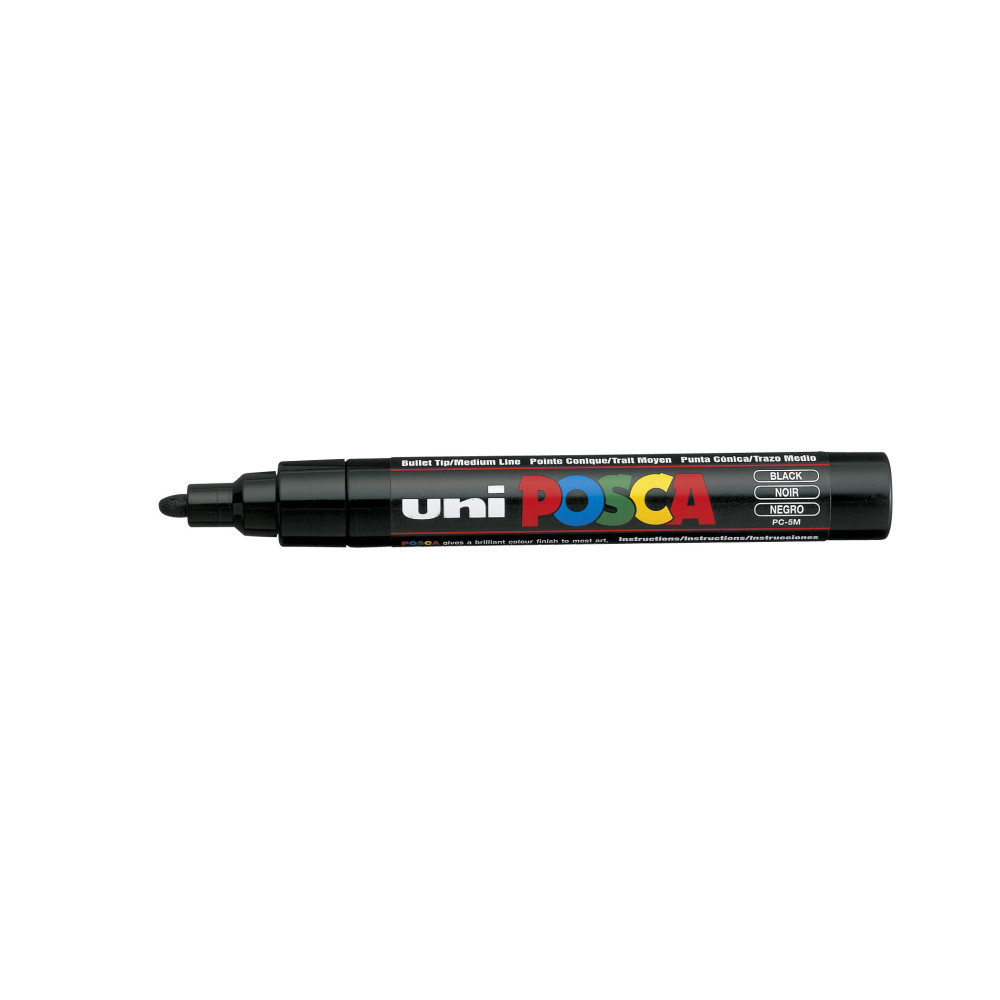 Produktbild för POSCA penna PC-5M, akryl, svart, rund spets