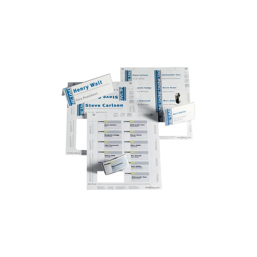 Produktbild för Etiketter DURABLE namnskylt 90x60 20/fp
