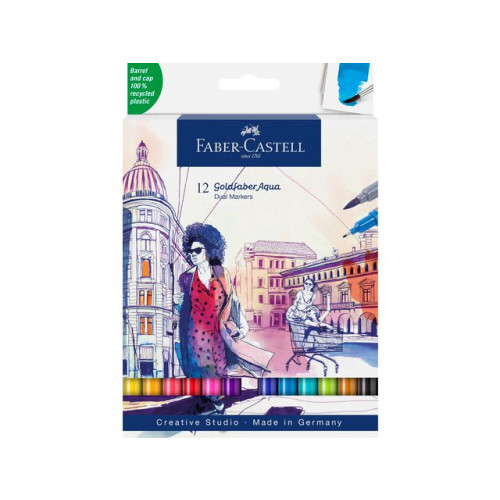 FABER-CASTELL Fiberpenna Goldfaber Aqua Dual 12/fp