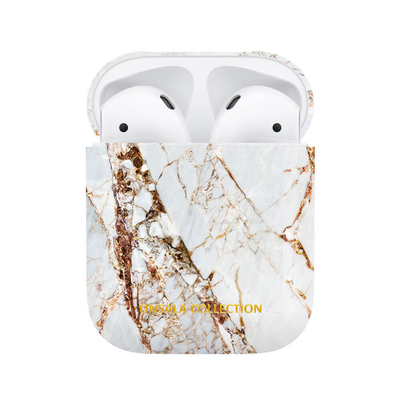 Produktbild för COLLECTION Airpods Fodral 1st and 2nd Generation White Rhino Marble