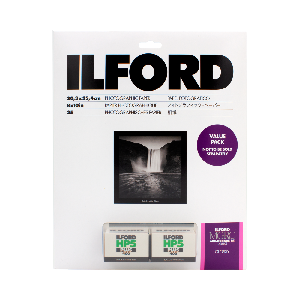 Produktbild för Ilford Multigrade RC deluxe Gloss valuepack incl HP5 Plus films