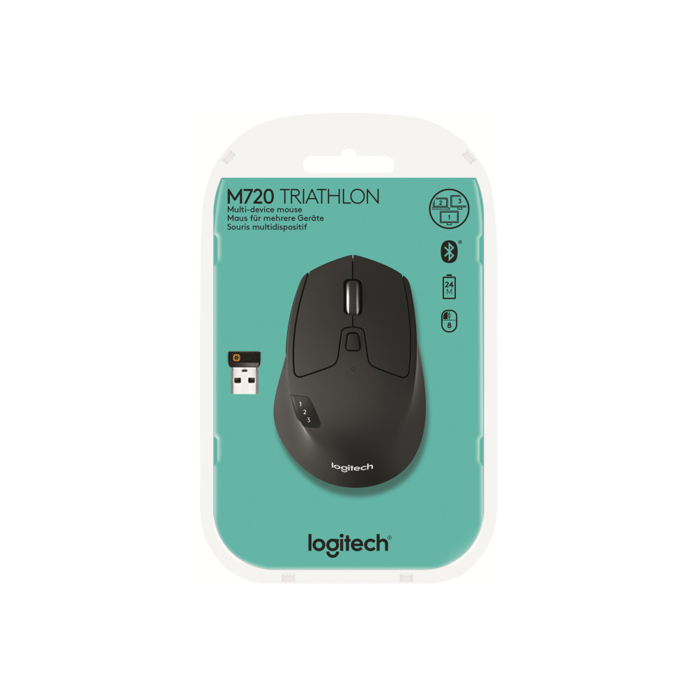 Produktbild för Logitech M720 Triathlon - mus - Bluetooth, 2.4 GHz
