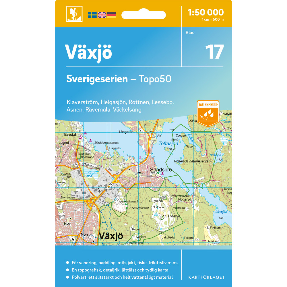 Produktbild för 17 Växjö Sverigeserien Topo50