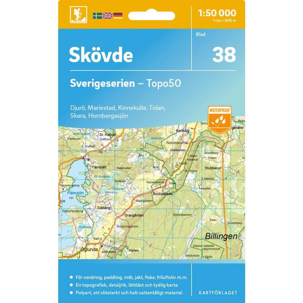 Produktbild för 38 Skövde Sverigeserien Topo50