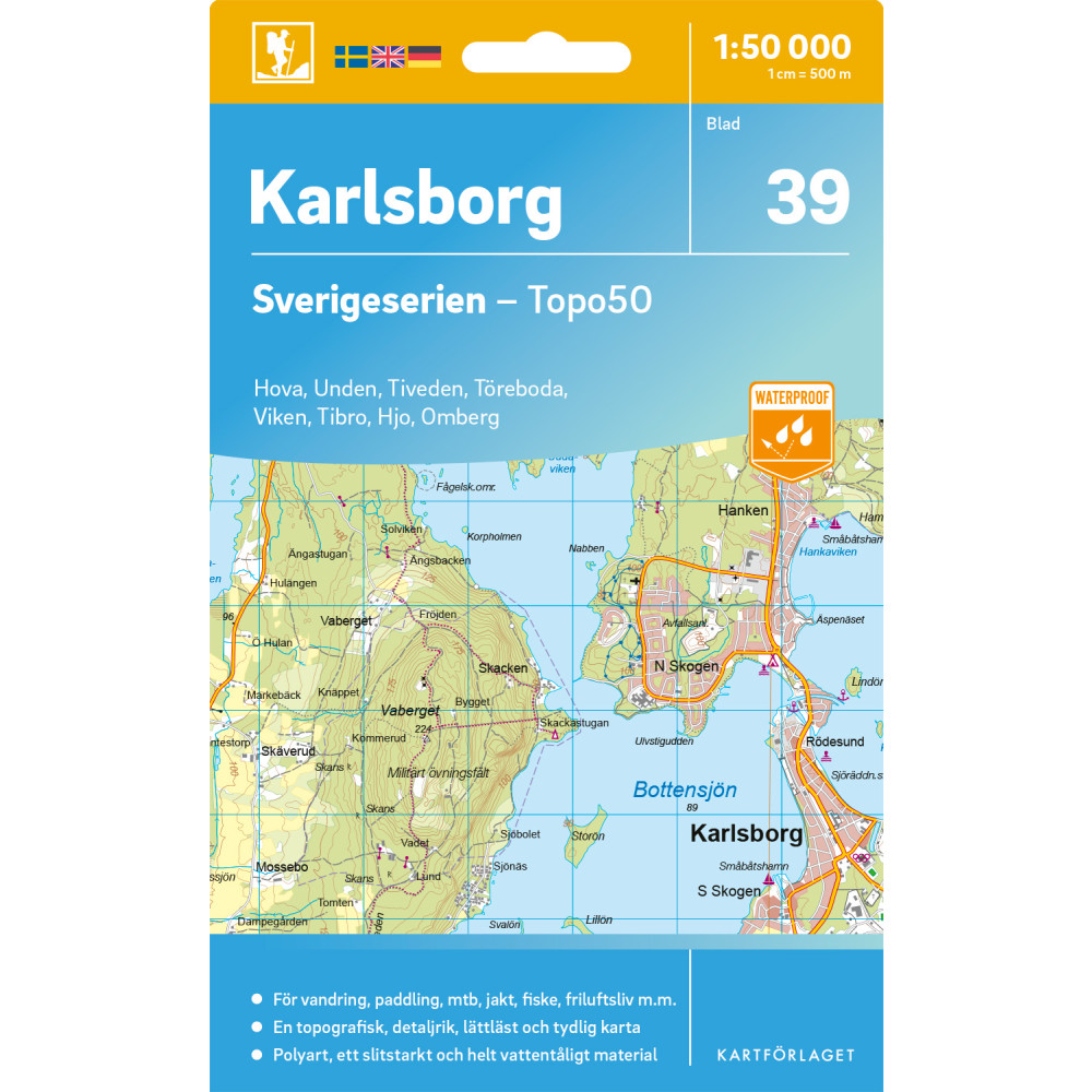 Produktbild för 39 Karlsborg Sverigeserien Topo50