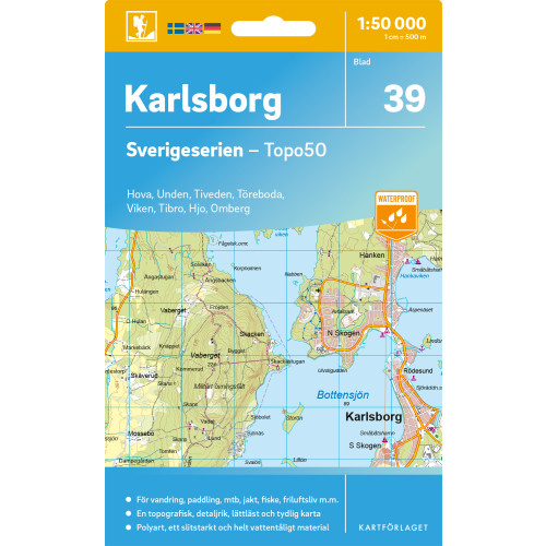 Kartförlaget 39 Karlsborg Sverigeserien Topo50