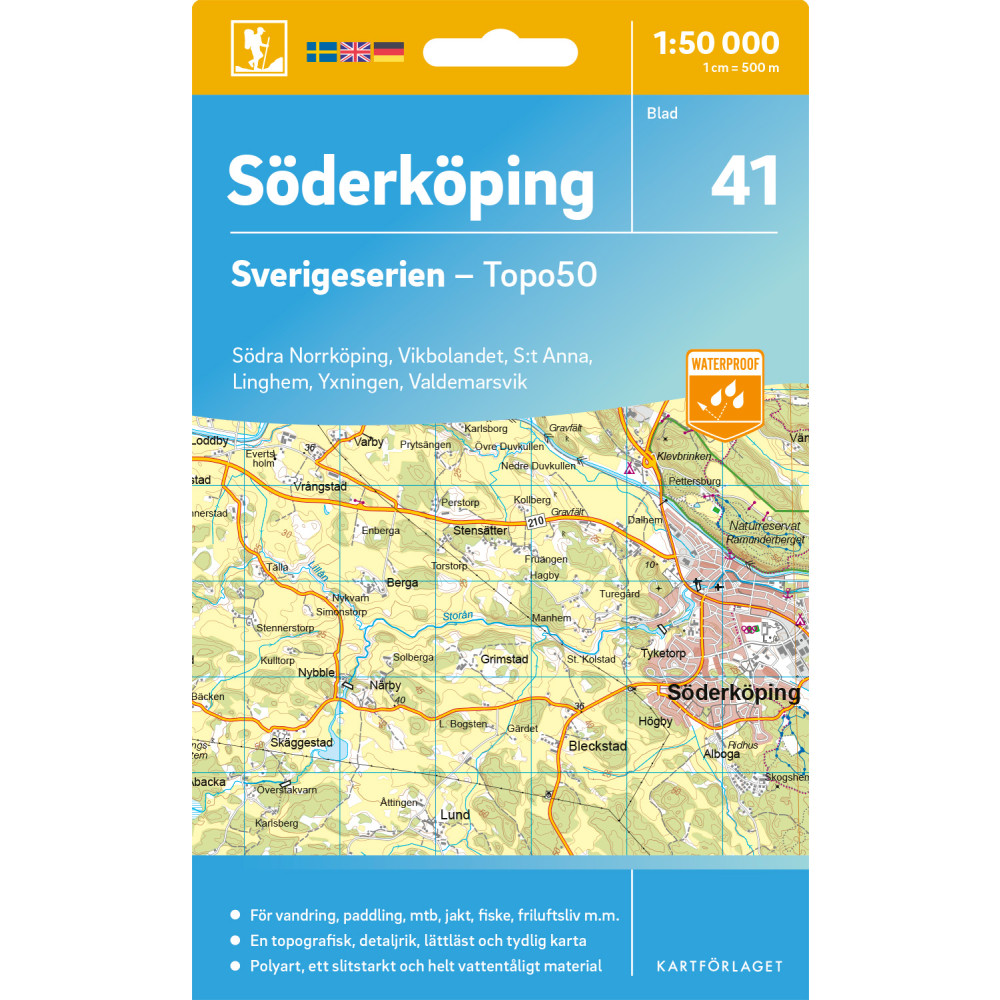 Produktbild för 41 Söderköping Sverigeserien Topo50