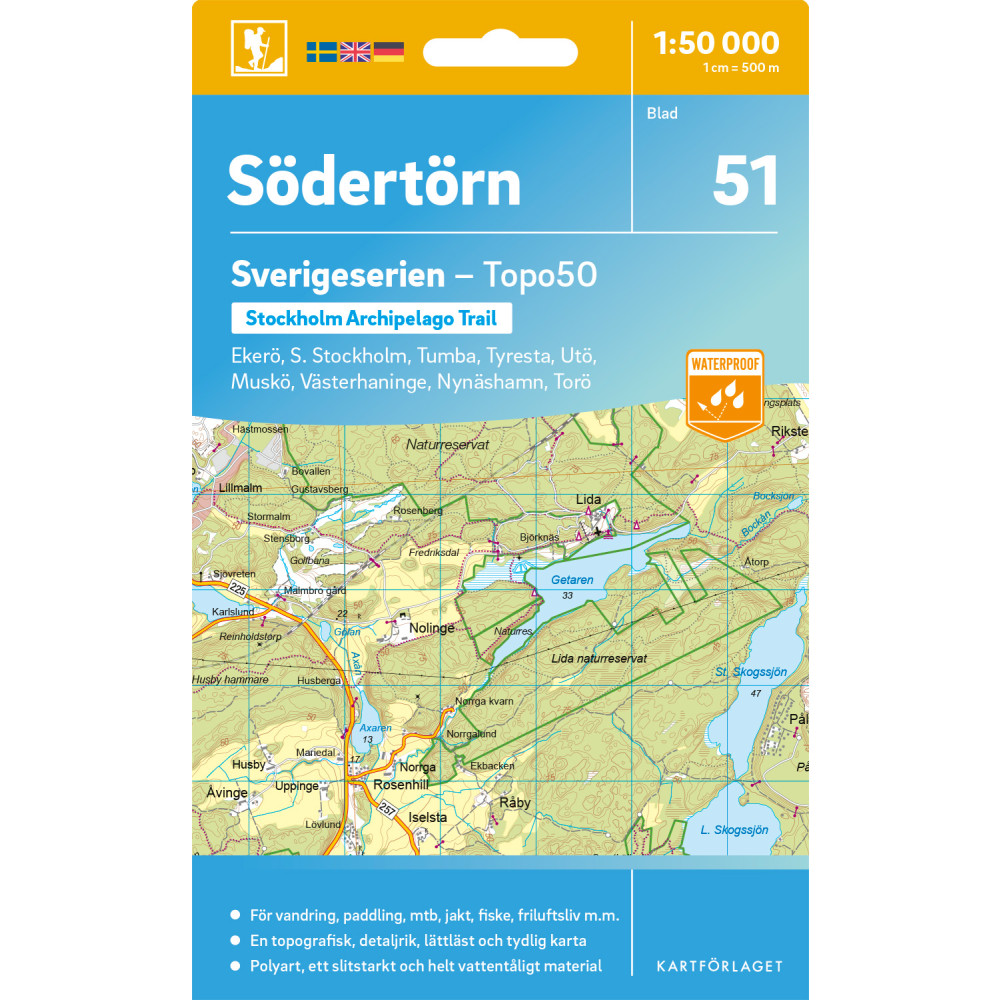 Produktbild för 51 Södertörn Sverigeserien Topo50