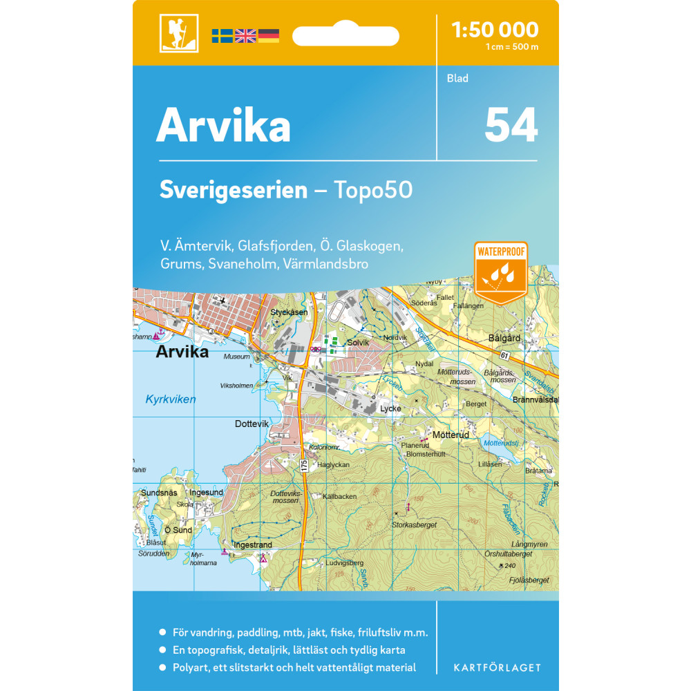Produktbild för 54 Arvika Sverigeserien Topo50