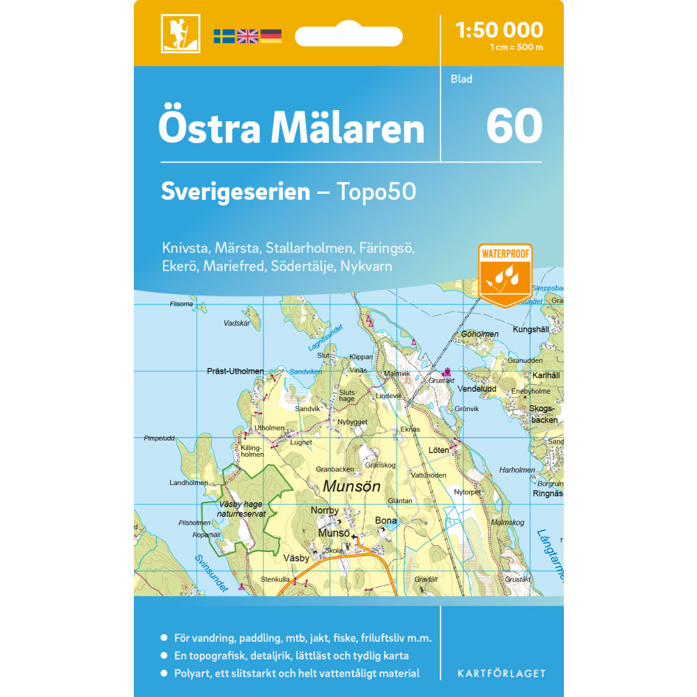 Produktbild för 60 Östra Mälaren Sverigeserien Topo50
