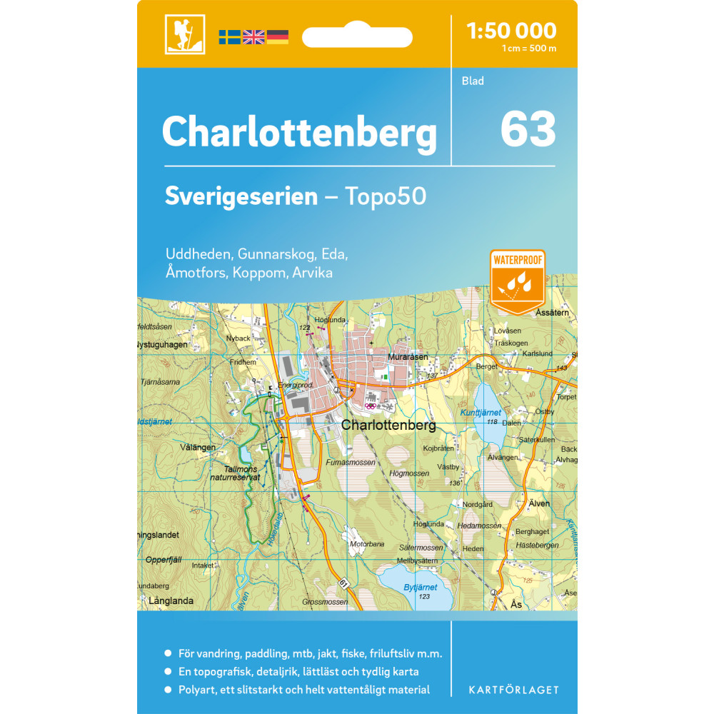 Produktbild för 63 Charlottenberg Sverigeserien Topo50