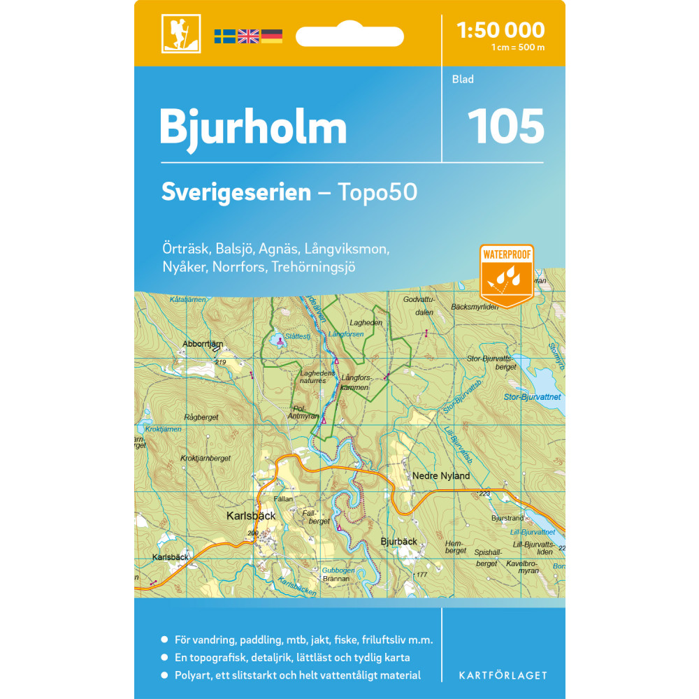 Produktbild för 105 Bjurholm Sverigeserien Topo50