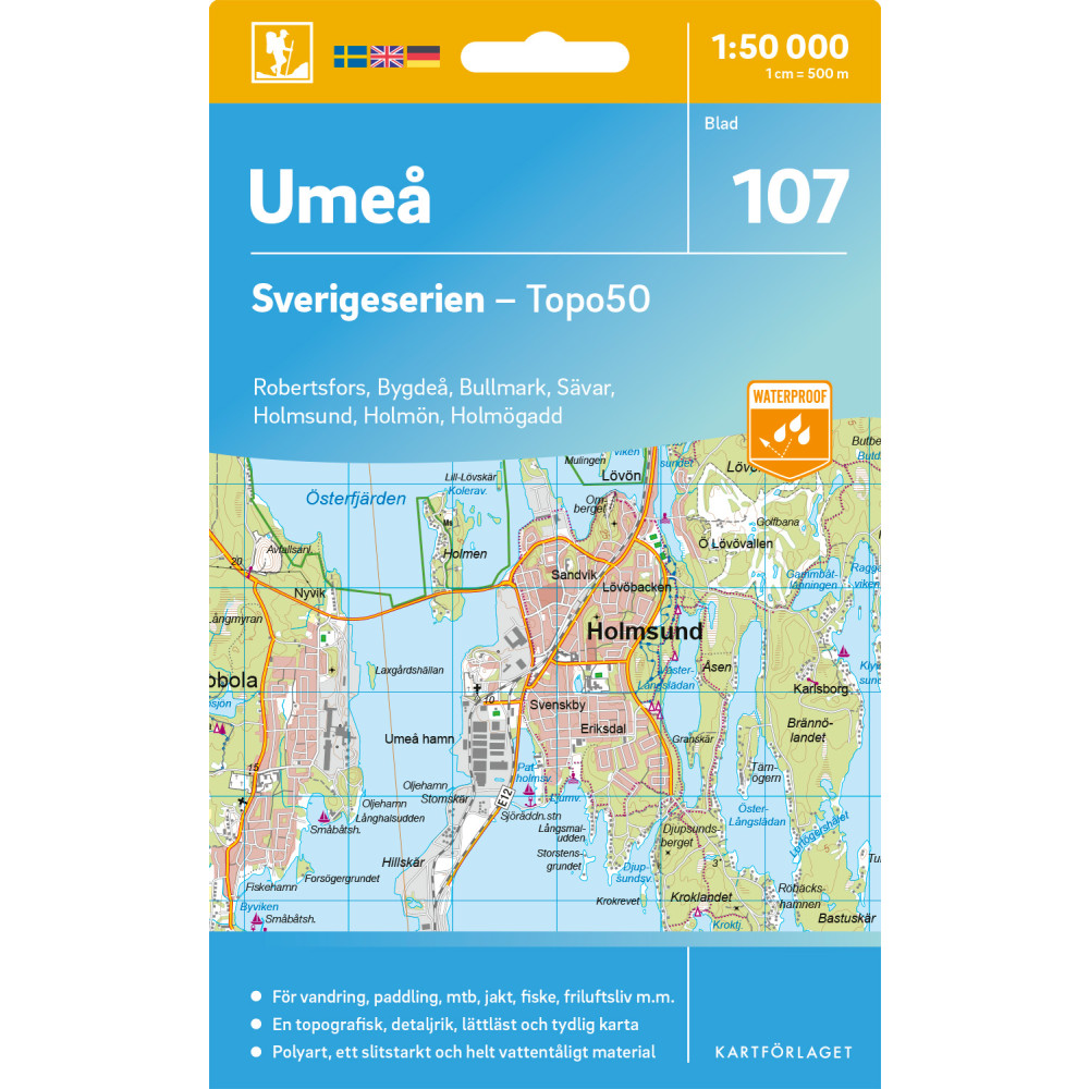 Produktbild för 107 Umeå Sverigeserien Topo50