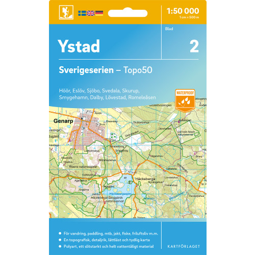 Kartförlaget 2 Ystad Sverigeserien Topo50