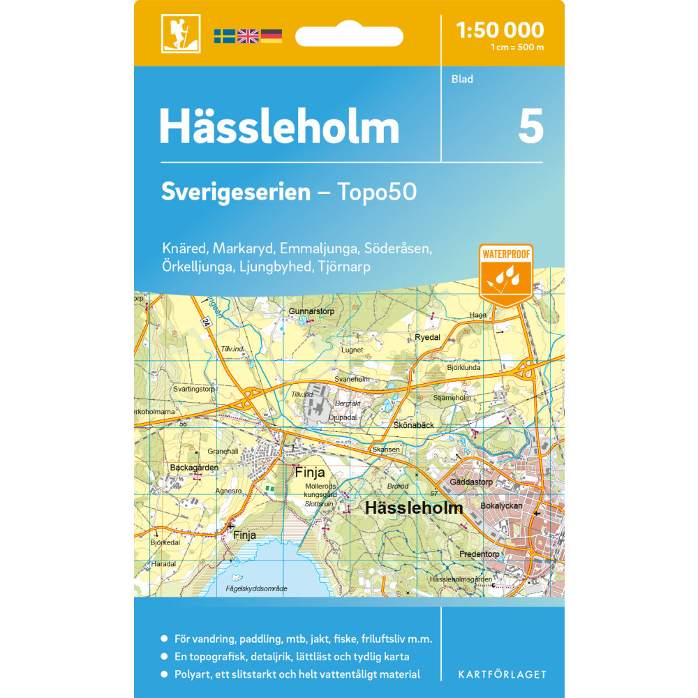 Produktbild för 5 Hässleholm Sverigeserien Topo50