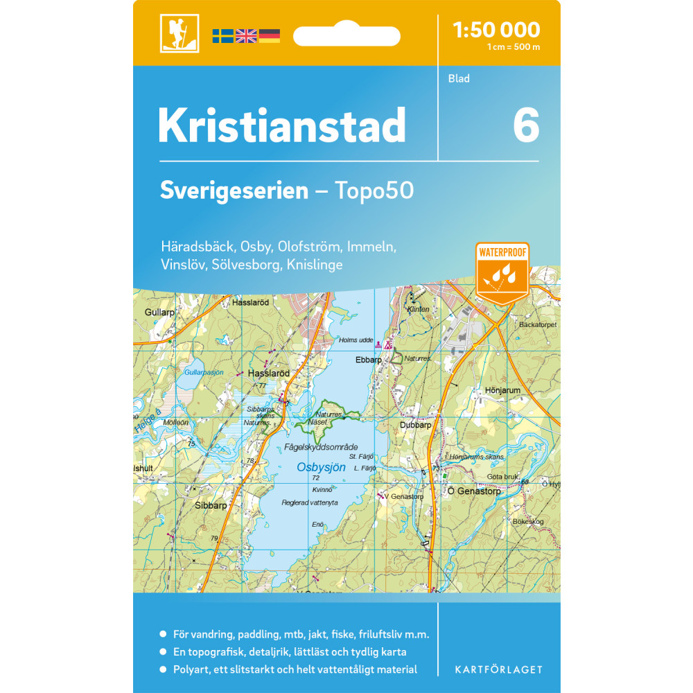 Produktbild för 6 Kristianstad Sverigeserien Topo50