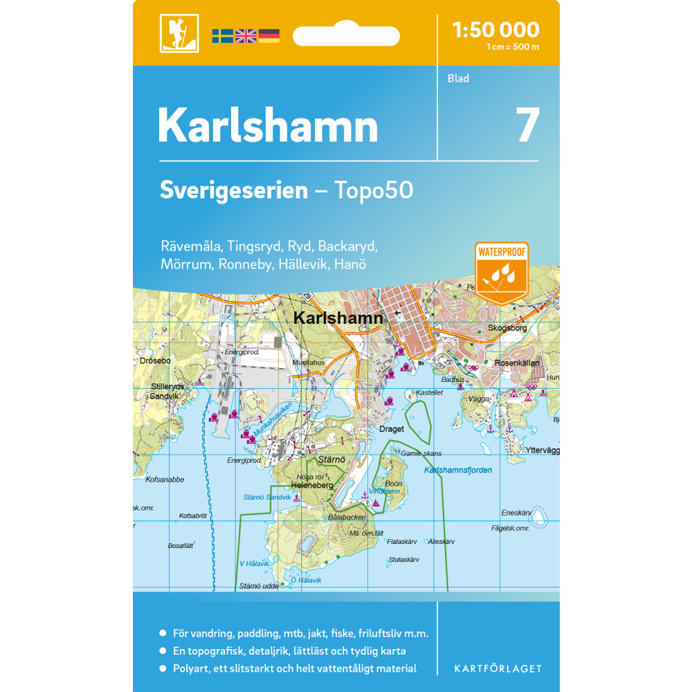 Produktbild för 7 Karlshamn Sverigeserien Topo50