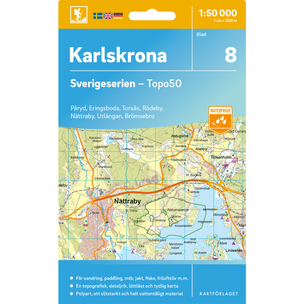 Produktbild för 8 Karlskrona Sverigeserien Topo50