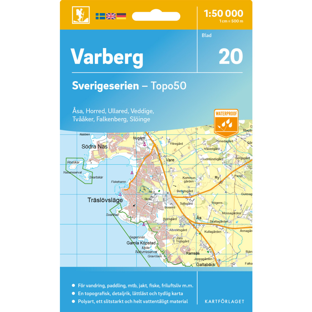 Produktbild för 20 Varberg Sverigeserien Topo50