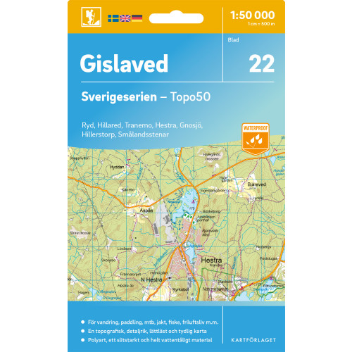 Kartförlaget 22 Gislaved Sverigeserien Topo50